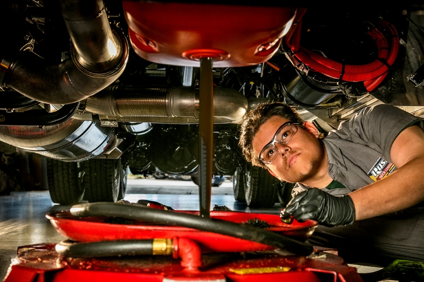 Rush Truck Centers technician working on truck