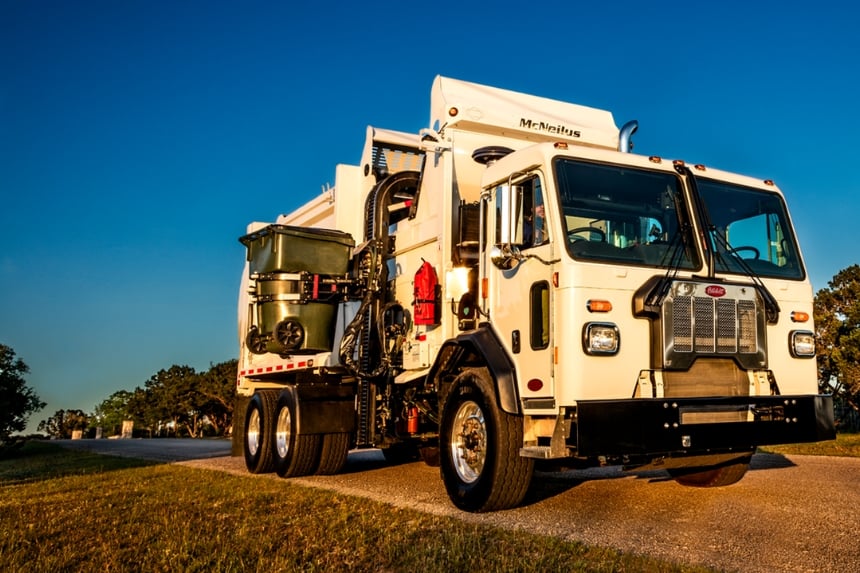 Peterbilt truck with a McNeilus refuse body